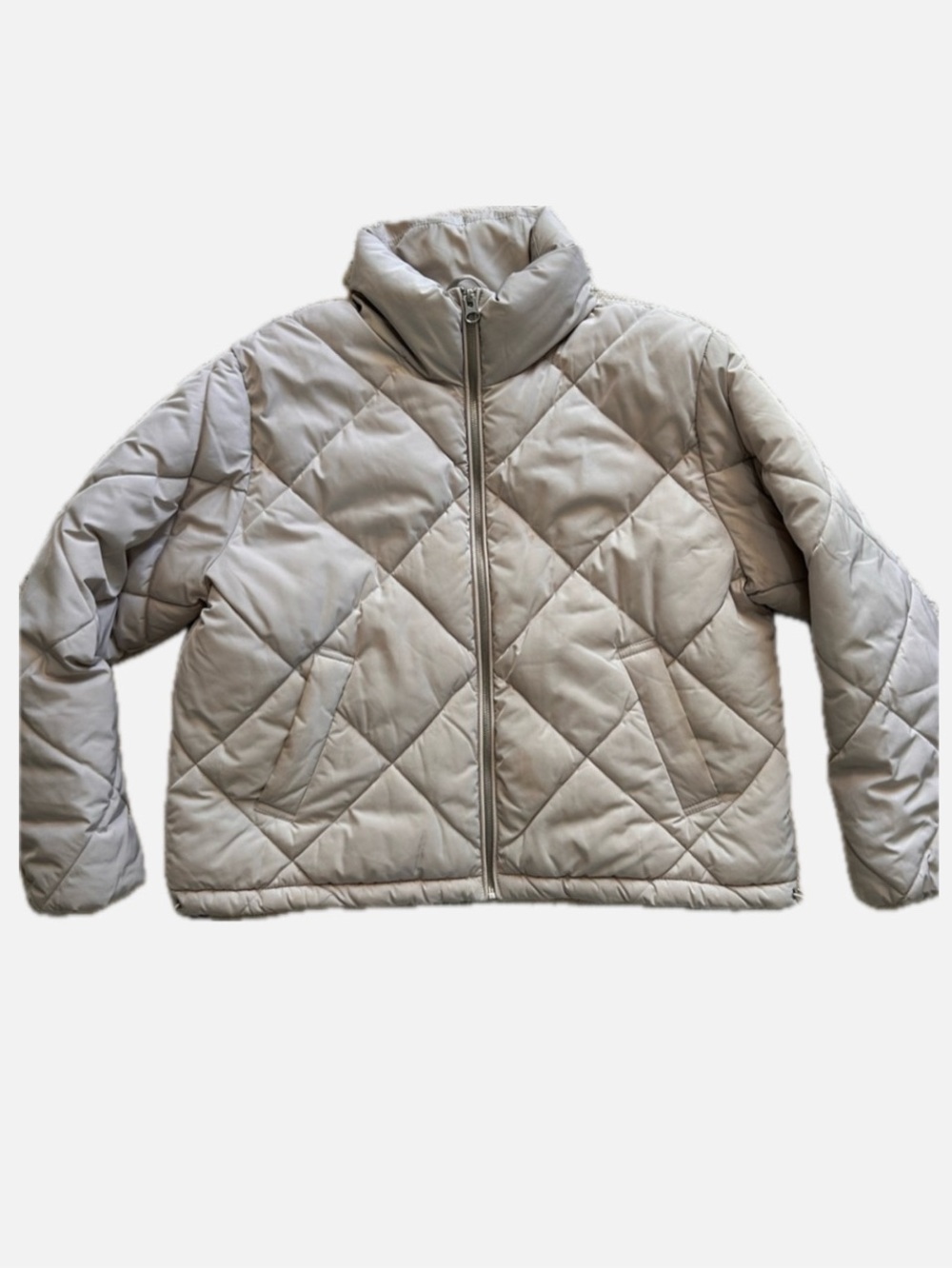 Quilted squared puffy coat